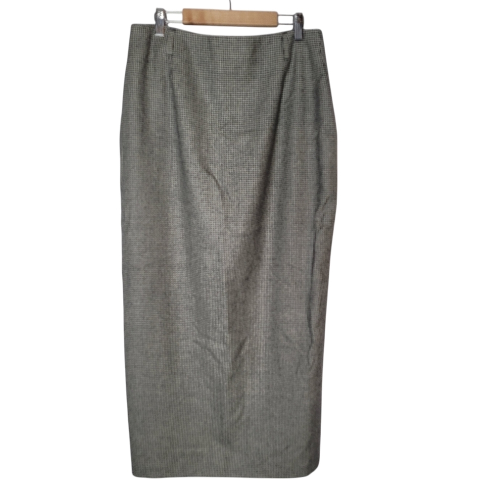 Vintage Mark Shale Sz 14 100% Worst  Wool Gingham Skirt